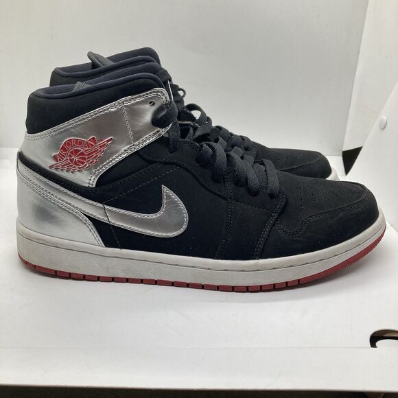Nike Air Jordan 1 Mid Johnny Kilroy Mens Size 8 Shoes Black Silver 554724 057 main image 7